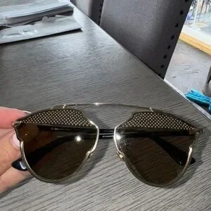 Elegant Gold and Black Dior So Real S Women\'s Sunglasses Dior // DiorSoReal Sunglasses – VSP Consignment main image 4